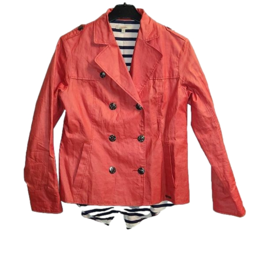 NWOT Gaultier red waxed linen double breasted high-low jacket Girls 14